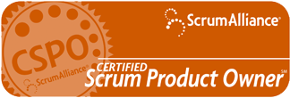 Badge of "Certified Scrum Product Owner" by Scrum Aliance